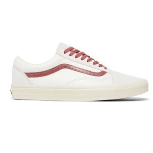 Vans Cream & Maroon Leather Old Skool Sneakers
